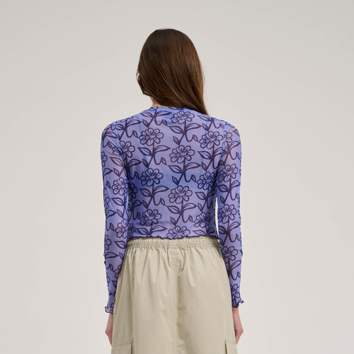 Santa Cruz Γυναικεία μακρυμάνικη μπλούζα Delfino Flower Mesh Crop LS Top